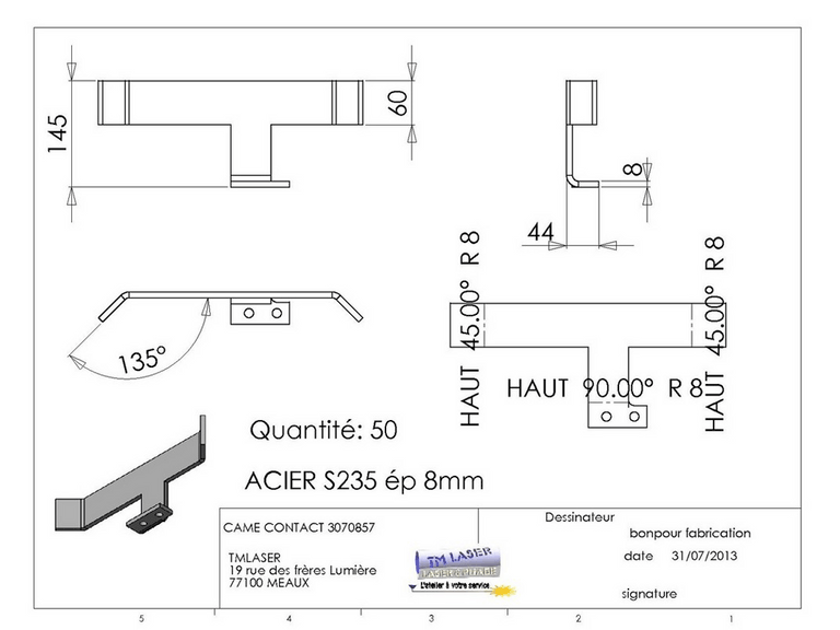 plan de fabriction pliage